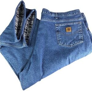 Carhartt Mens 46x26 High Rise Flannel Lined Jean in EUC